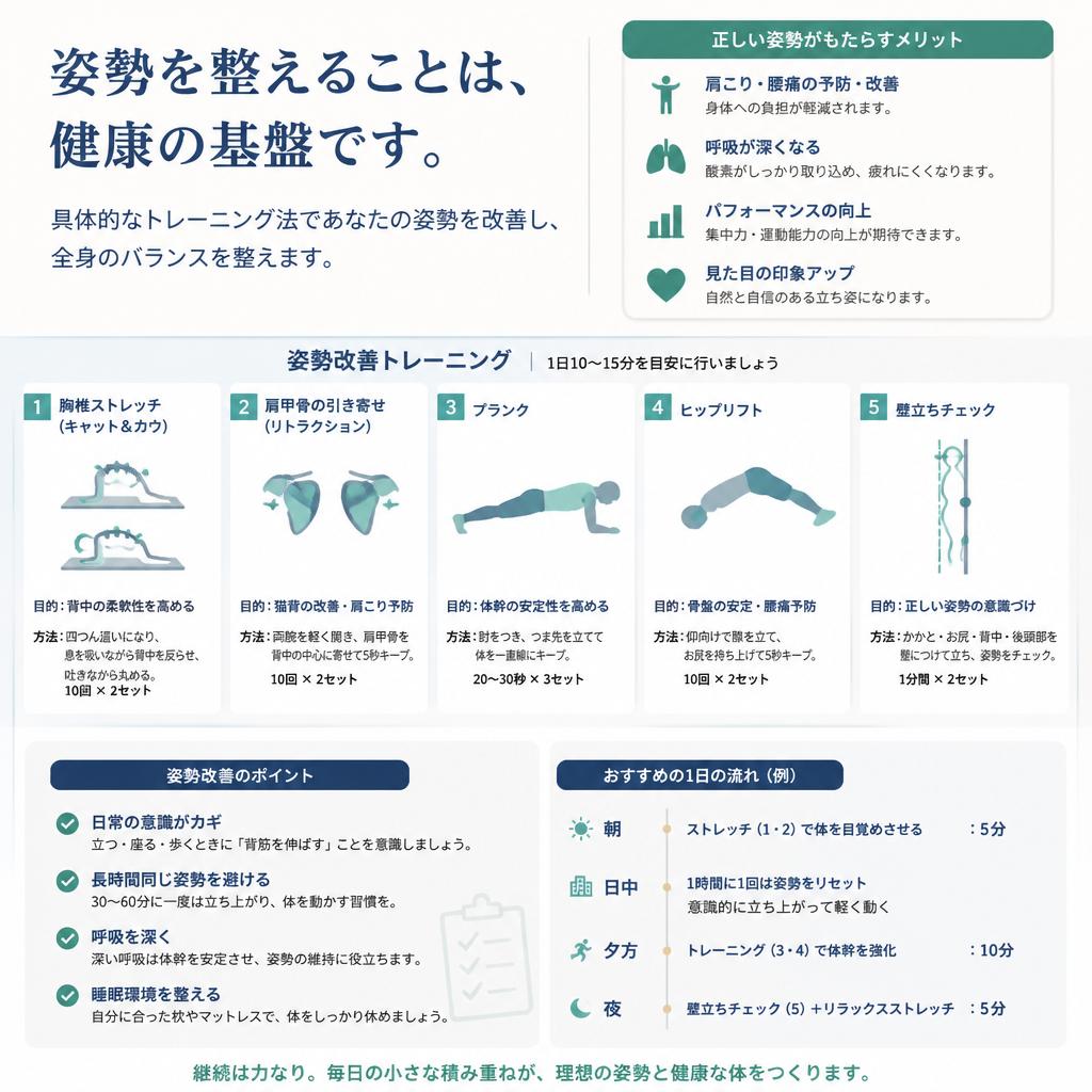 姿勢改善プログラムで健康的な身体へ