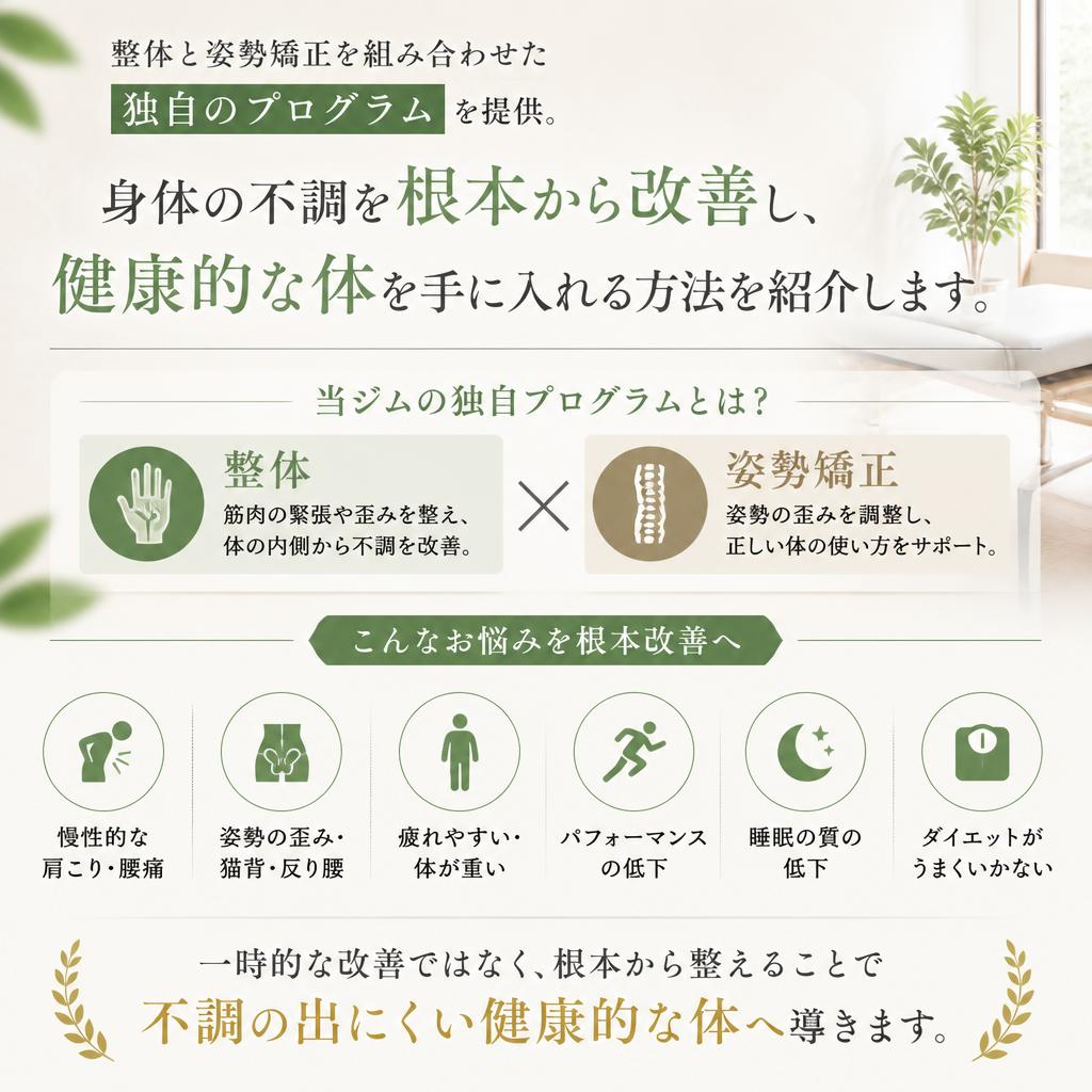 整体と姿勢矯正の融合