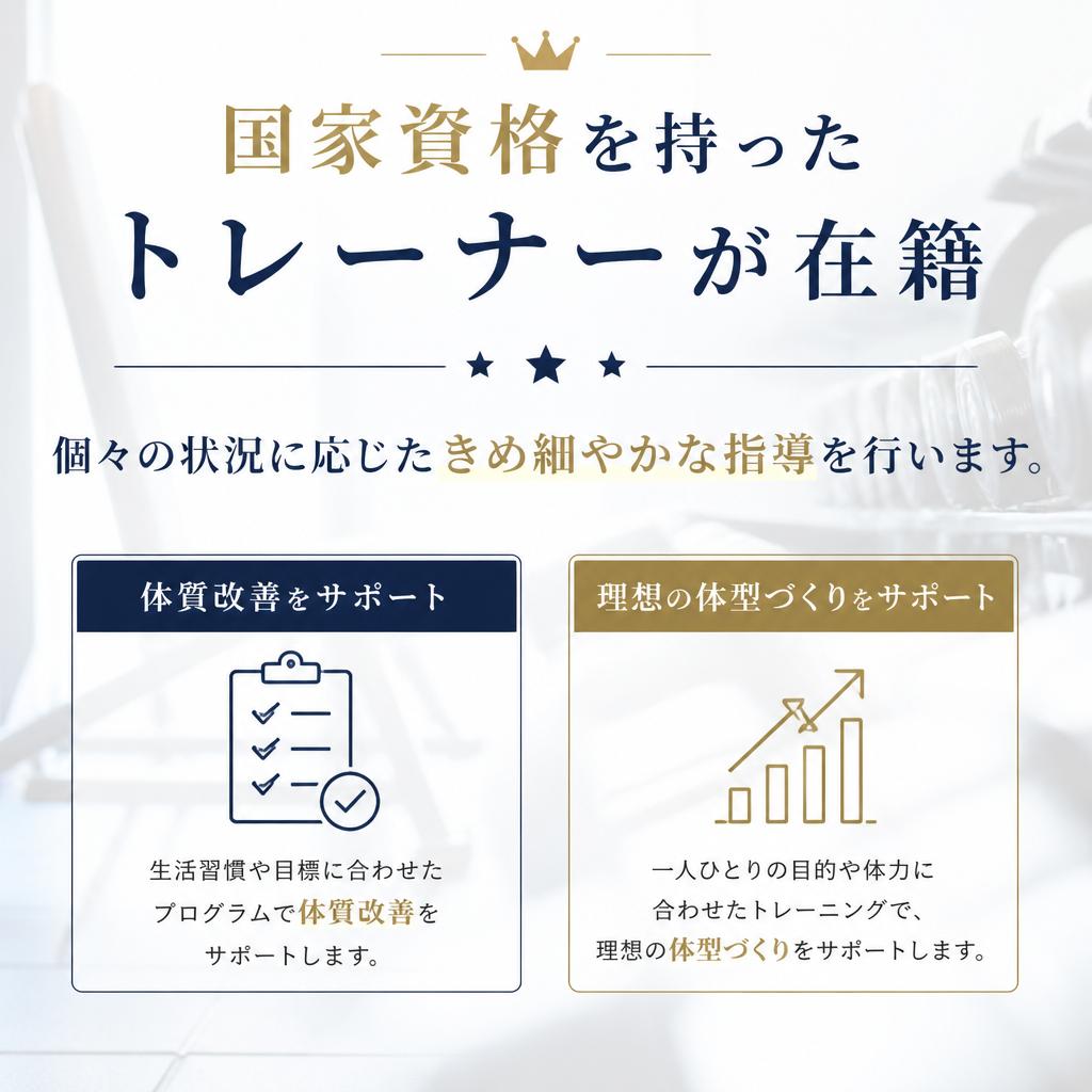 実績あるトレーナーが指導