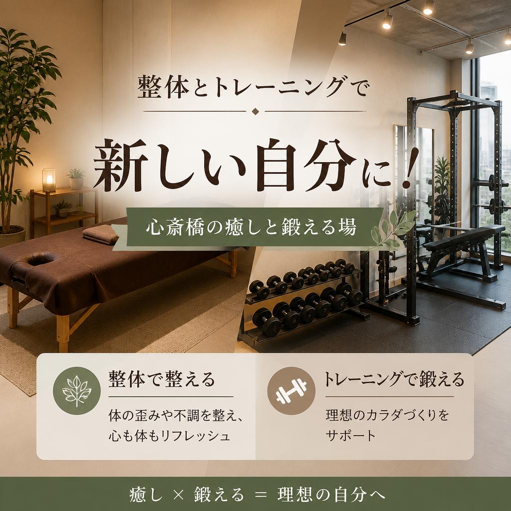 整体とトレーニングで新しい自分に！心斎橋の癒しと鍛える場