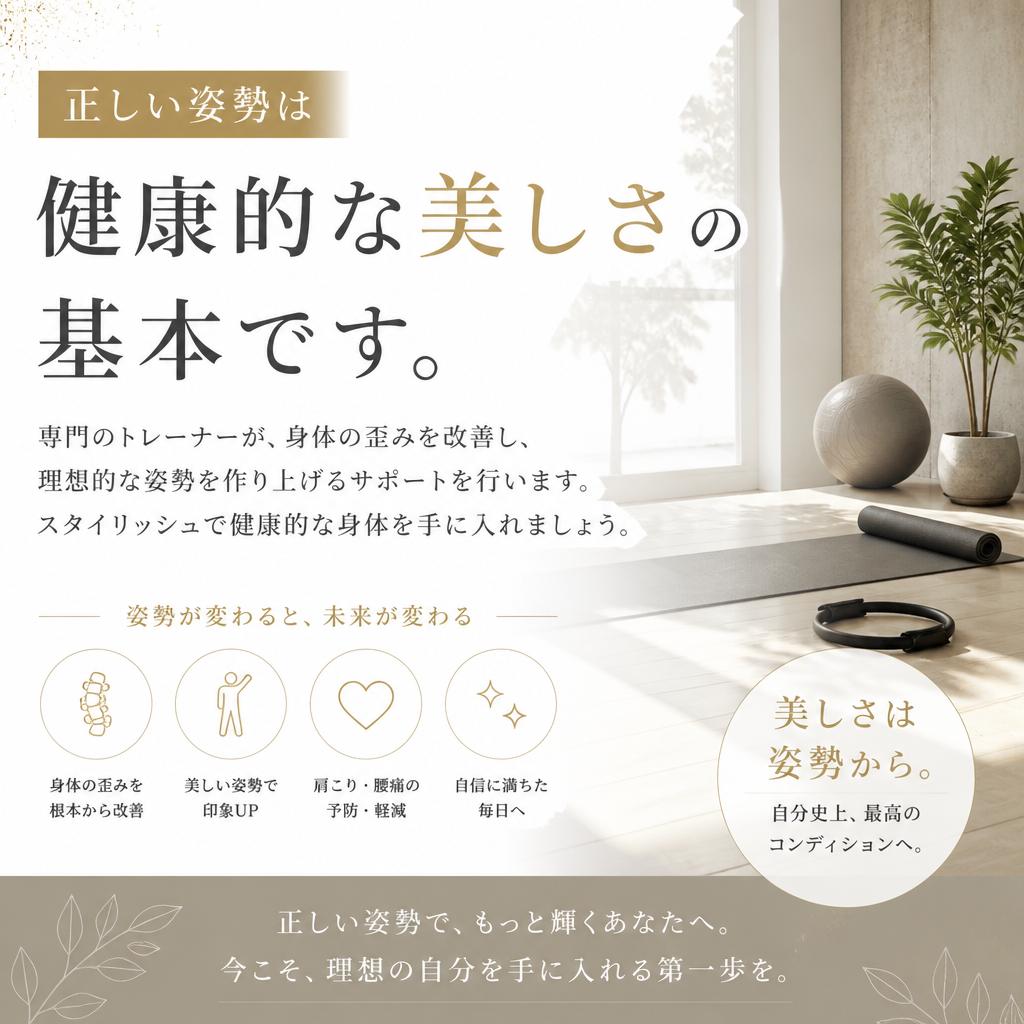 姿勢改善プログラムで健康的な美しさを