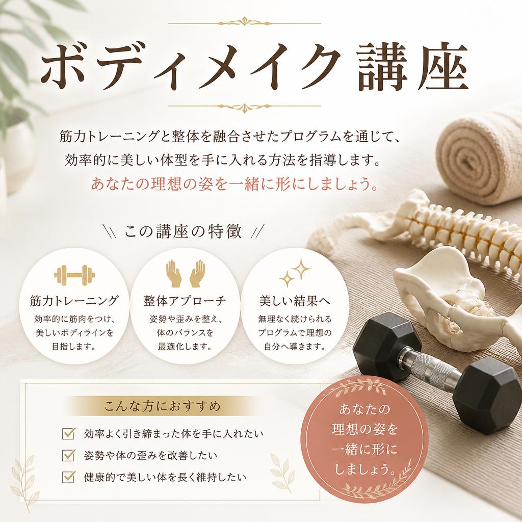 「ボディメイク講座で憧れの体型に」