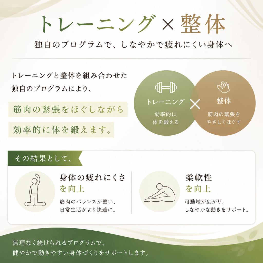 整体との組み合わせで効果倍増
