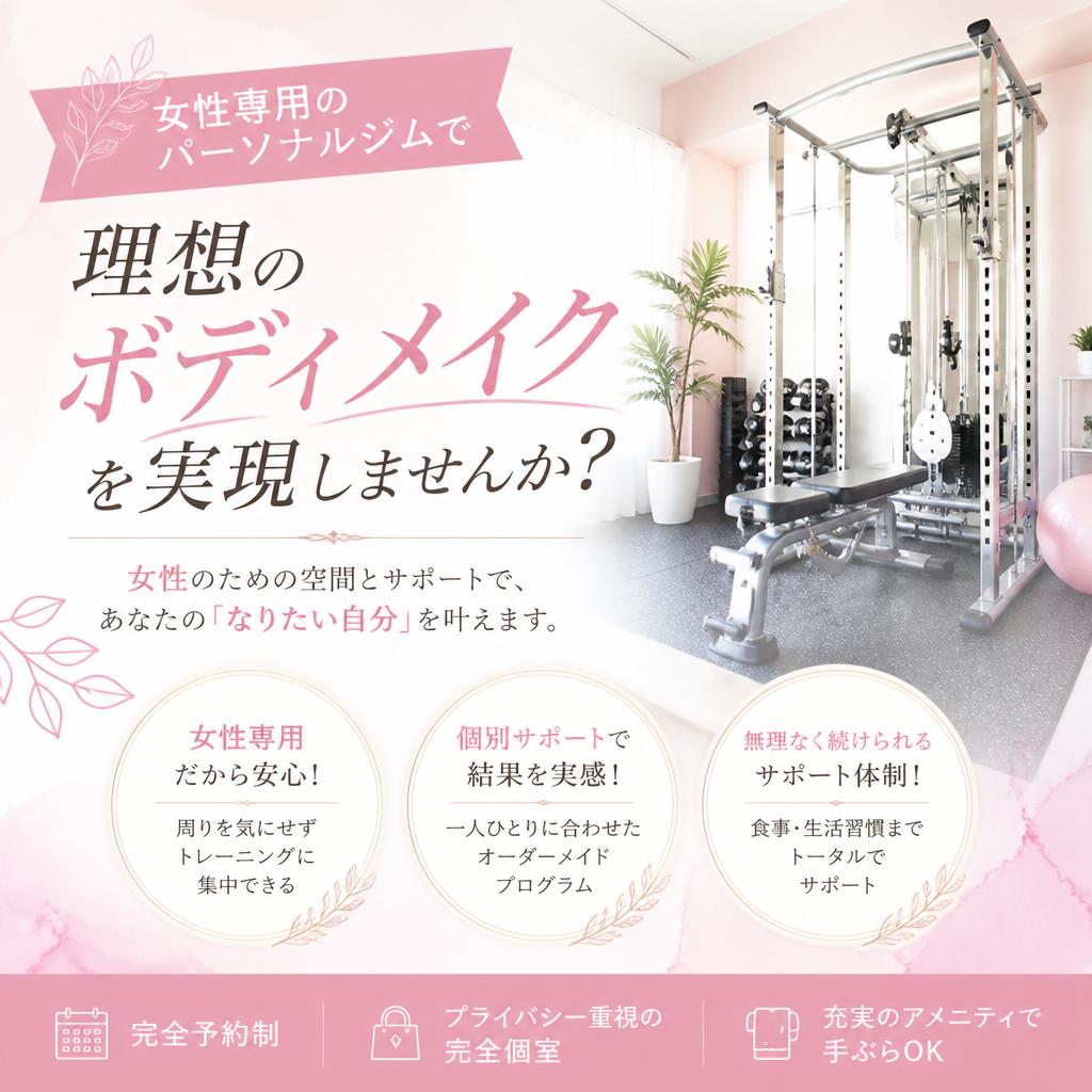 女性専用のパーソナルジムで理想のボディメイクを実現しませんか？