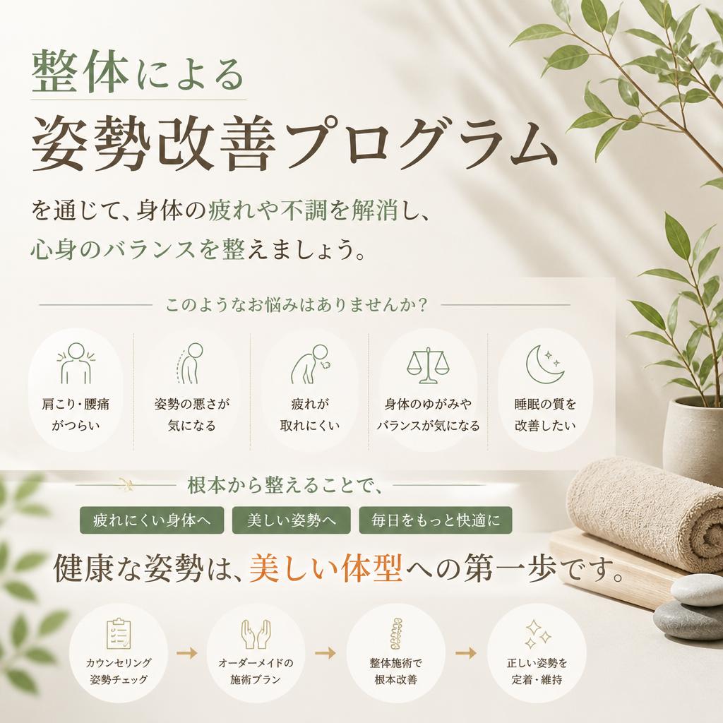 姿勢改善で心も身体もリフレッシュ