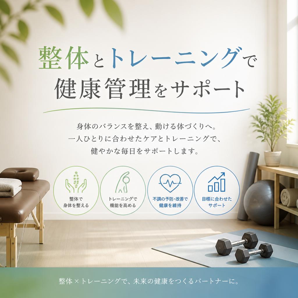 整体とトレーニングで健康管理をサポート
