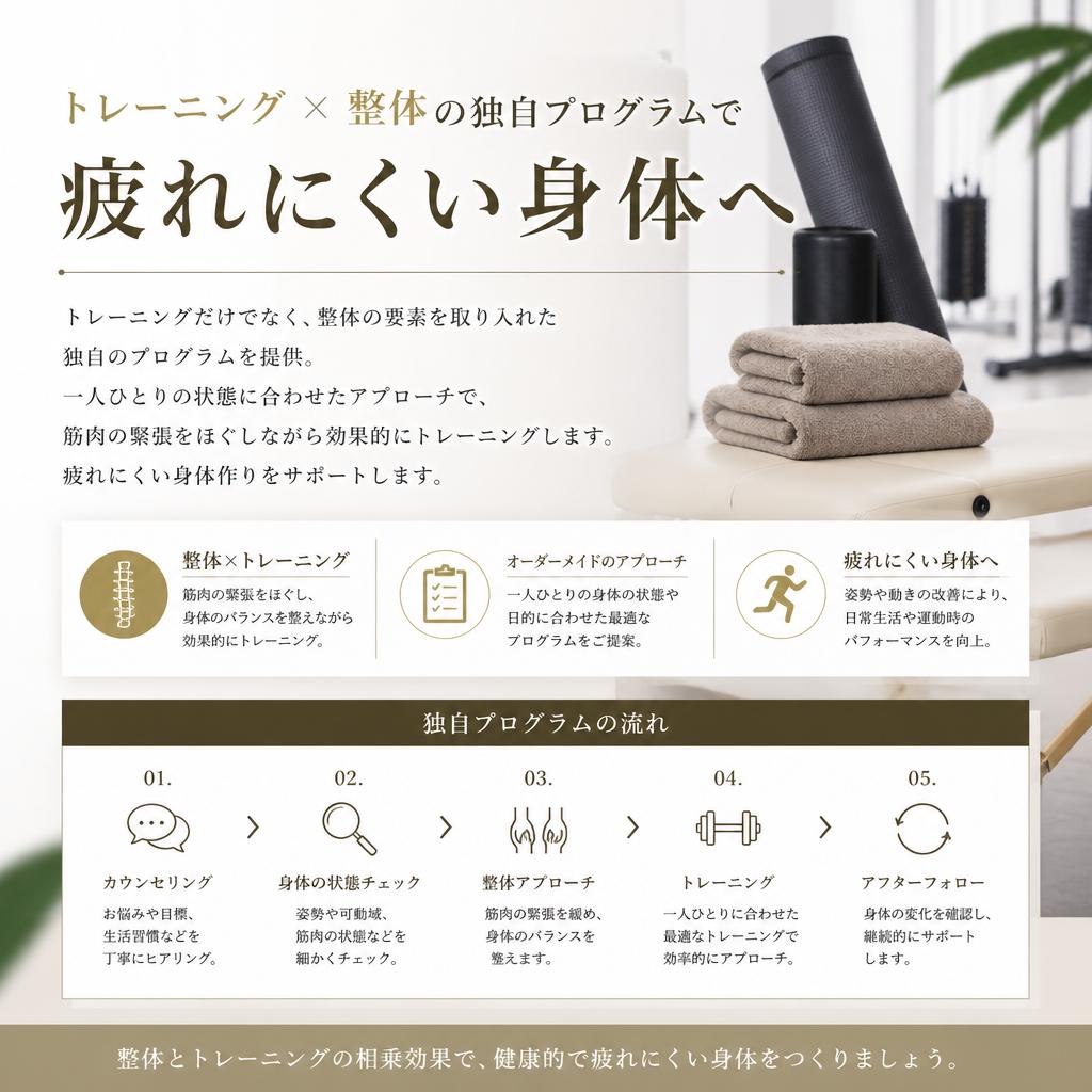 トレーニングと整体の融合