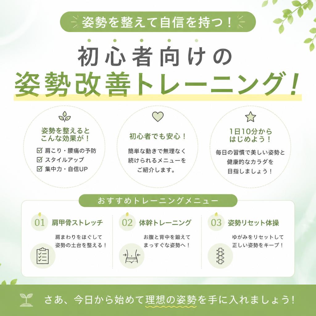 姿勢を整えて自信を持つ！初心者向けの姿勢改善トレーニング！