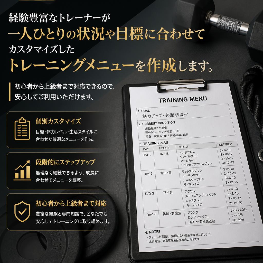 個別プログラムで安心のサポート
