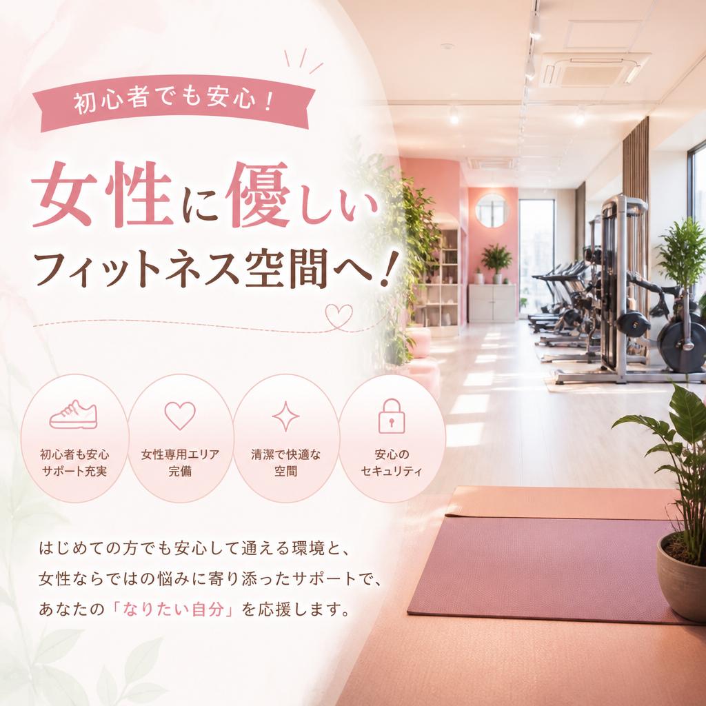 初心者でも安心！女性に優しいフィットネス空間へ！