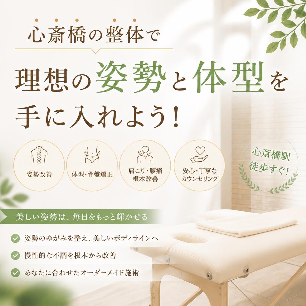 心斎橋の整体で、理想の姿勢と体型を手に入れよう！
