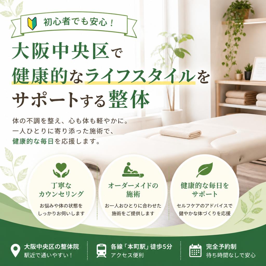 初心者でも安心！大阪中央区で健康的なライフスタイルをサポートする整体