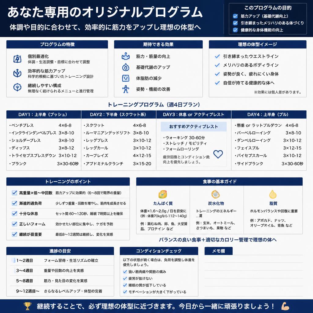 オリジナルのトレーニングプログラム