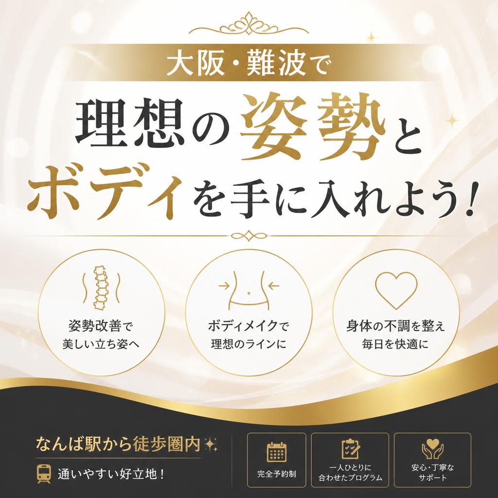 大阪・難波で理想の姿勢とボディを手に入れよう！