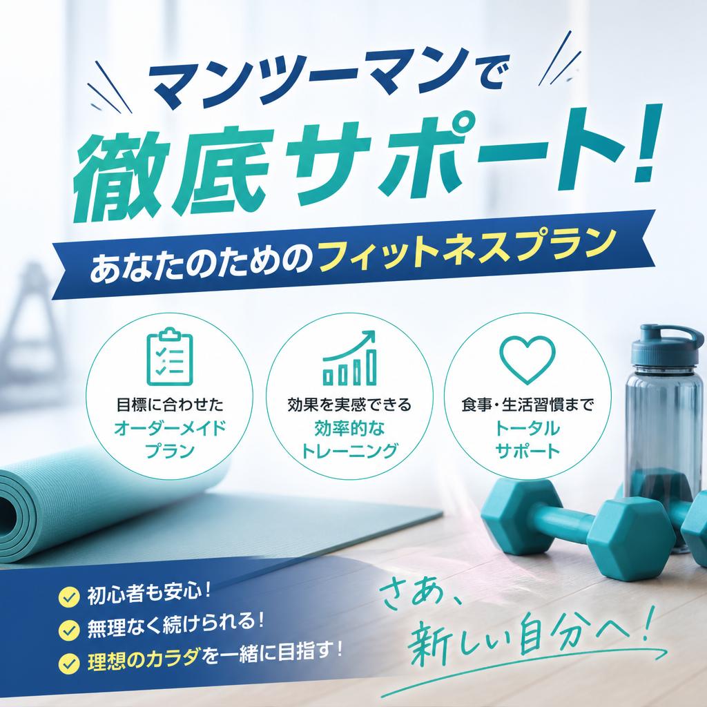 マンツーマンで徹底サポート！あなたのためのフィットネスプラン