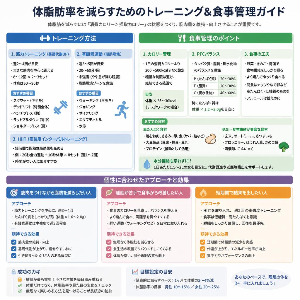 体脂肪率を減らすための戦略