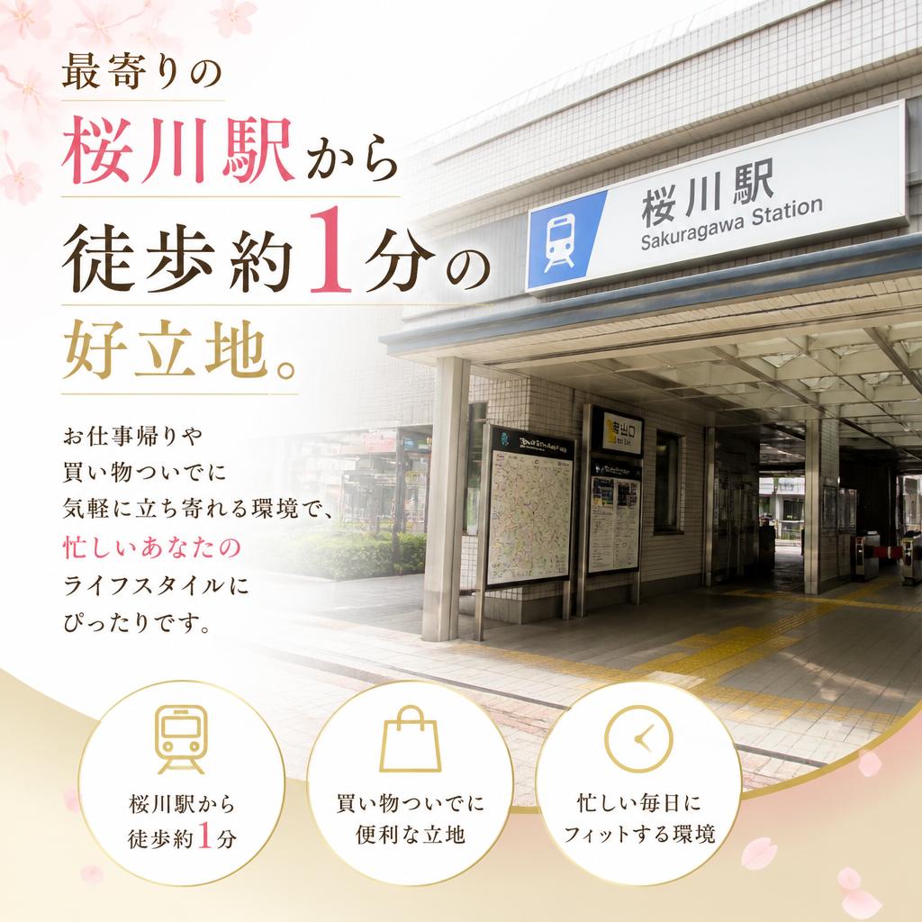 桜川駅からのアクセスが便利