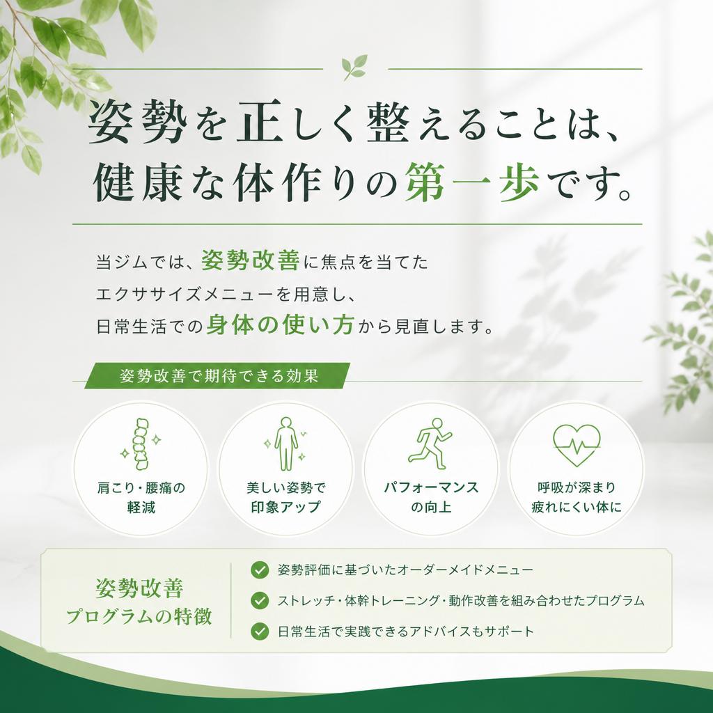 姿勢改善に特化したトレーニング
