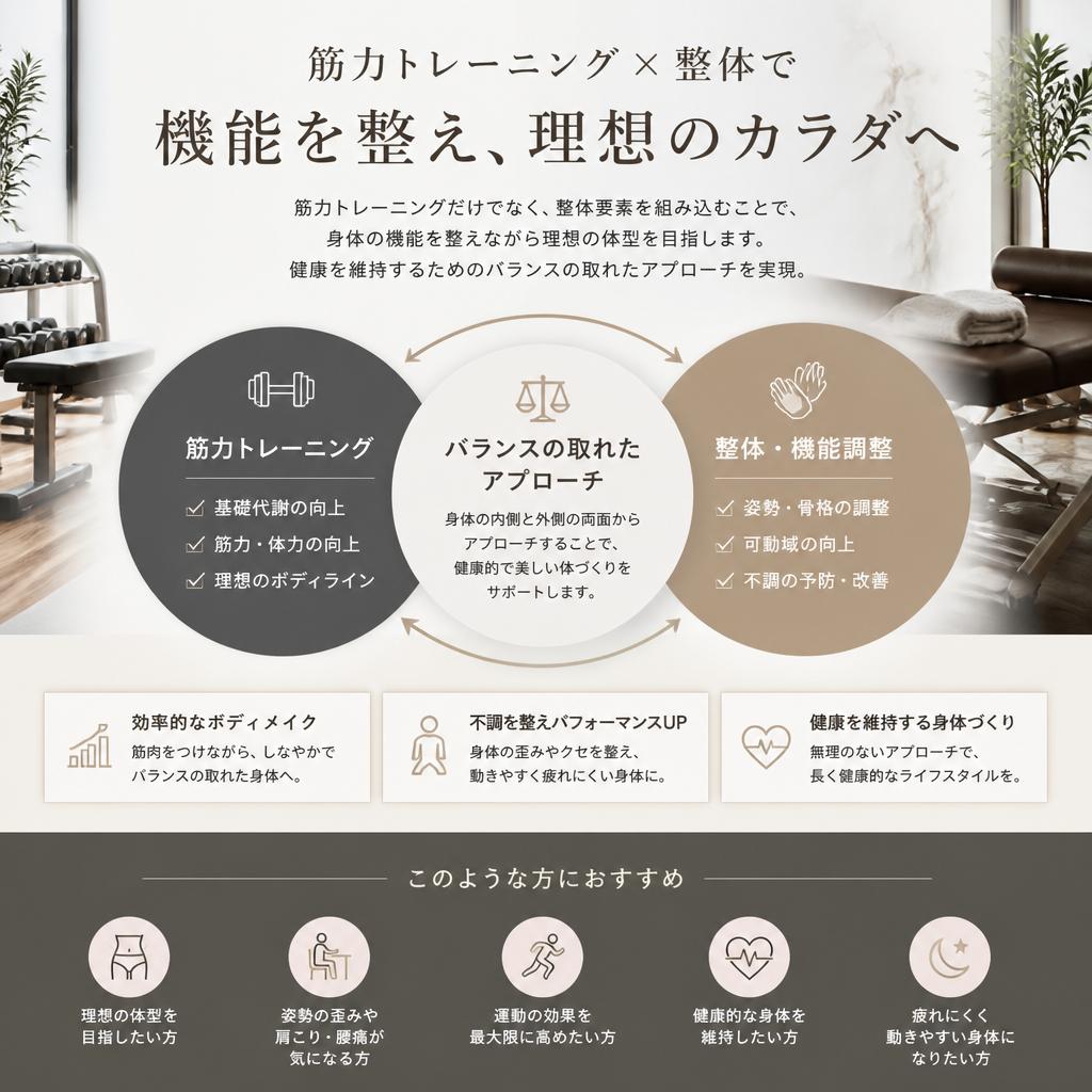 整体の要素を取り入れたボディメイク