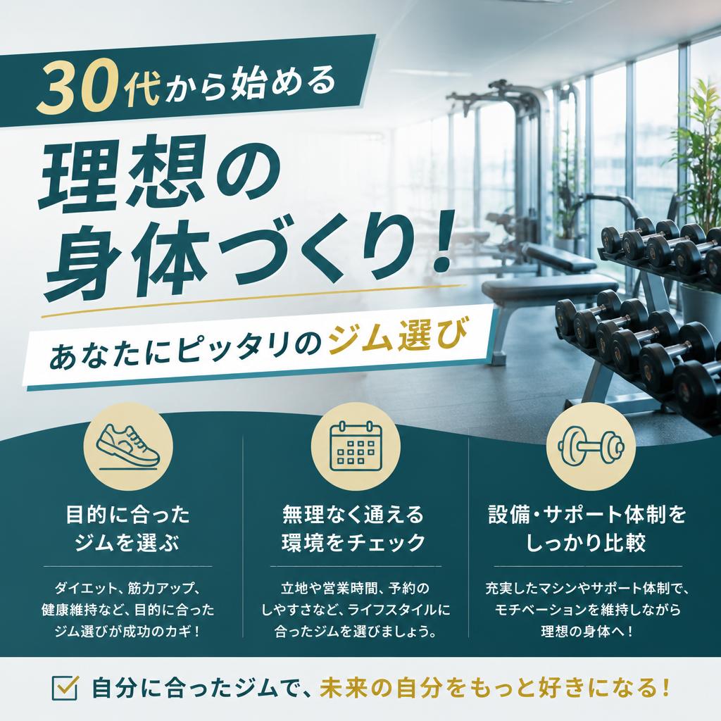 30代から始める理想の身体づくり！あなたにピッタリのジム選び